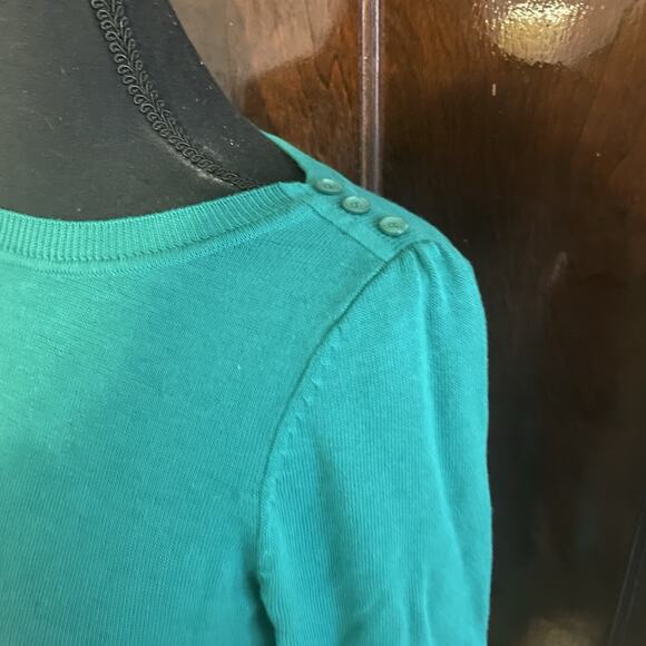 Green Vintage Forever 21 Lightweight Sweater 100% Cotton Womens MEDIUM - Picture 5 of 11